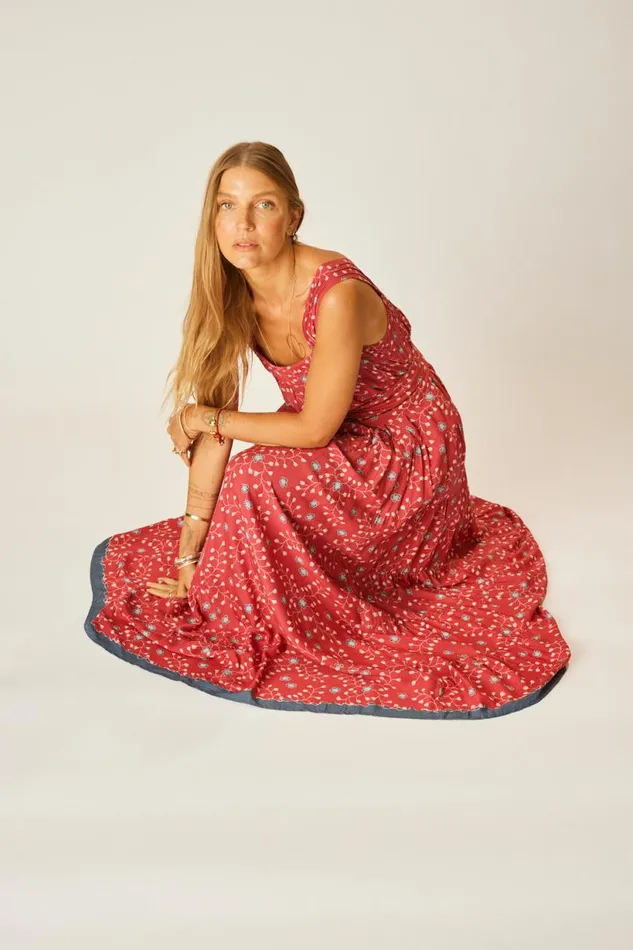 Natalie Martin JASMINE MAXI Pinwheel Barn Red Shop Dresses