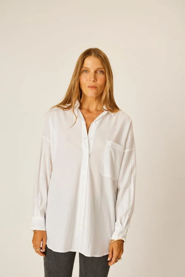 Natalie Martin JENNIFER SHIRT White Flat Cotton Shop Tops