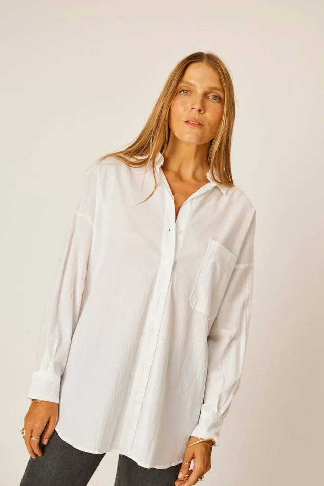 Natalie Martin JENNIFER SHIRT White Flat Cotton Shop Tops