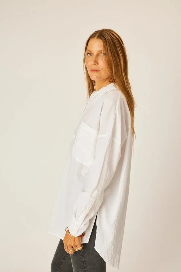 Natalie Martin JENNIFER SHIRT White Flat Cotton Shop Tops