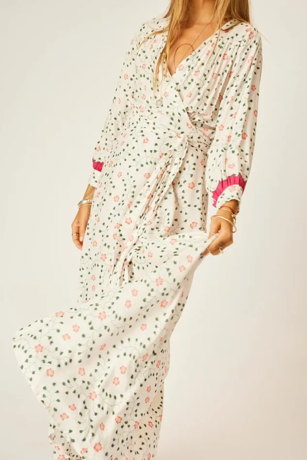 Natalie Martin KATE LONG SLEEVE MAXI Pinwheel Cotton Shop Dresses