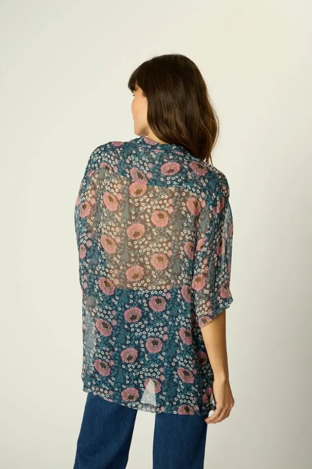 Natalie Martin KEVIN SHIRT Vintage Flowers Indigo Shop Tops