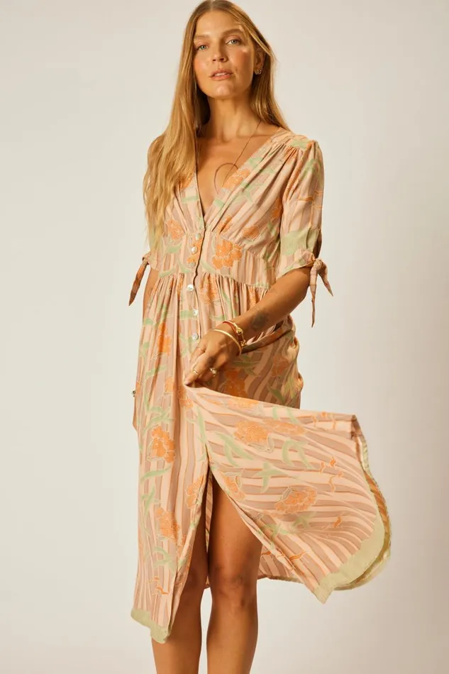 Natalie Martin LAYLA DRESS Chamomile Apricot Shop Dresses