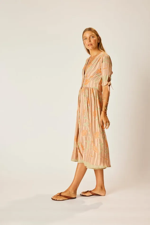 Natalie Martin LAYLA DRESS Chamomile Apricot Shop Dresses