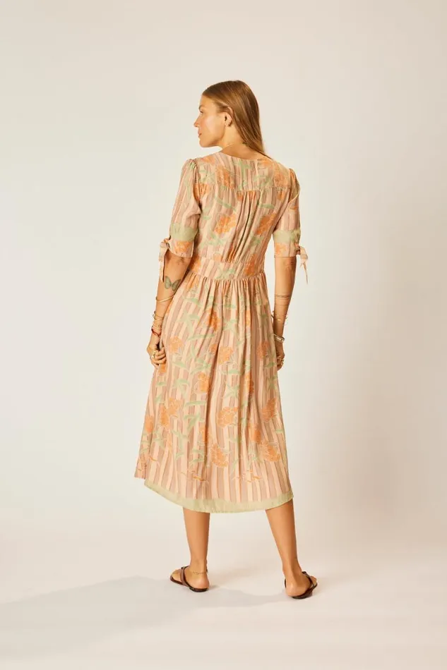 Natalie Martin LAYLA DRESS Chamomile Apricot Shop Dresses