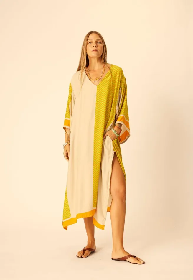 Natalie Martin MARIN DRESS WITH SASH Block Zigzag Aubergine Shop Dresses