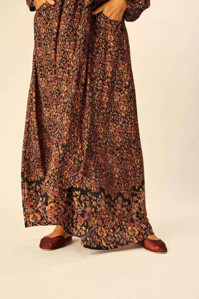Natalie Martin NICO LS MAXI WITH SASH Petite Fleur Noire Shop Dresses