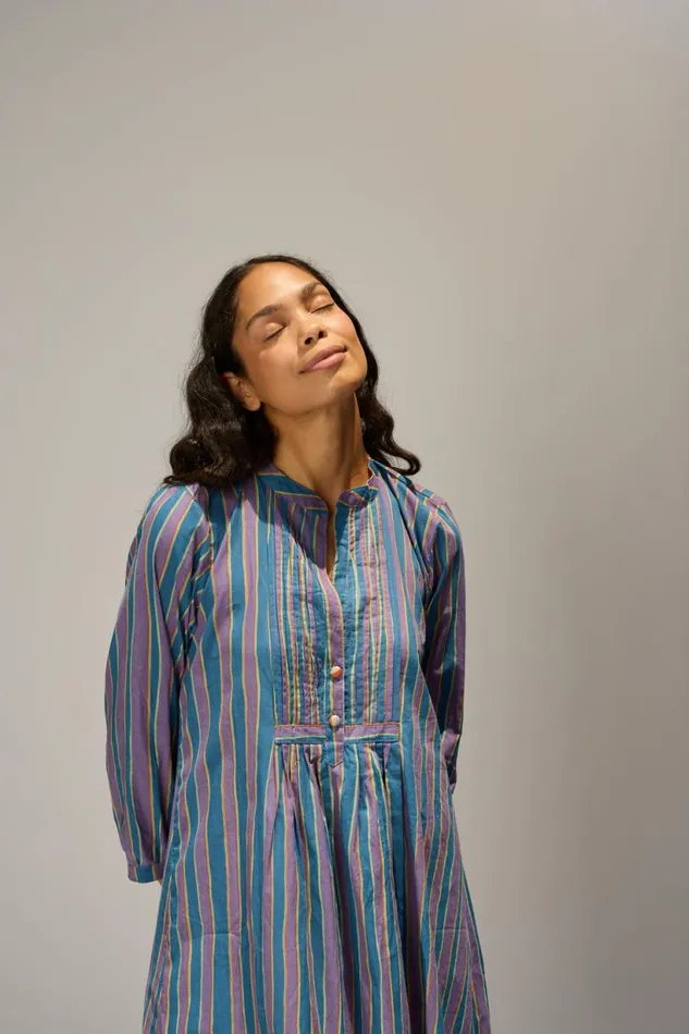 Natalie Martin SAMMIE MAXI Batik Stripe Lavender Shop Dresses