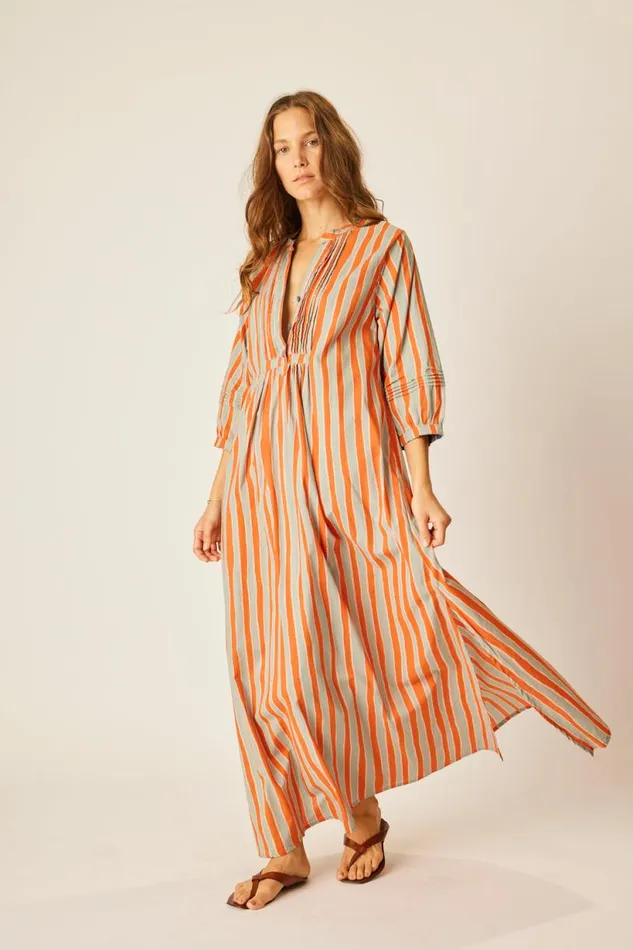 Natalie Martin SAMMIE MAXI Batik Stripe Lavender Shop Dresses