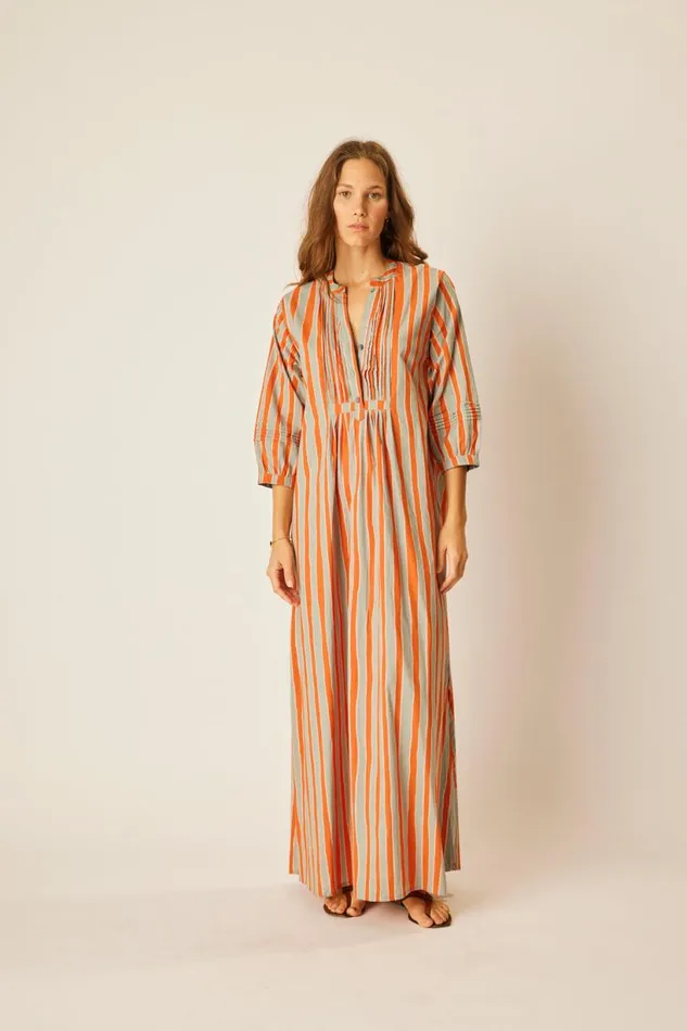 Natalie Martin SAMMIE MAXI Batik Stripe Sage Shop Dresses