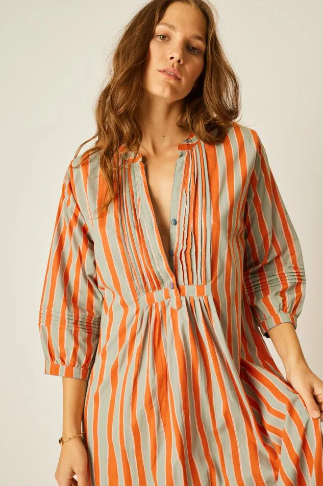 Natalie Martin SAMMIE MAXI Batik Stripe Sage Shop Dresses