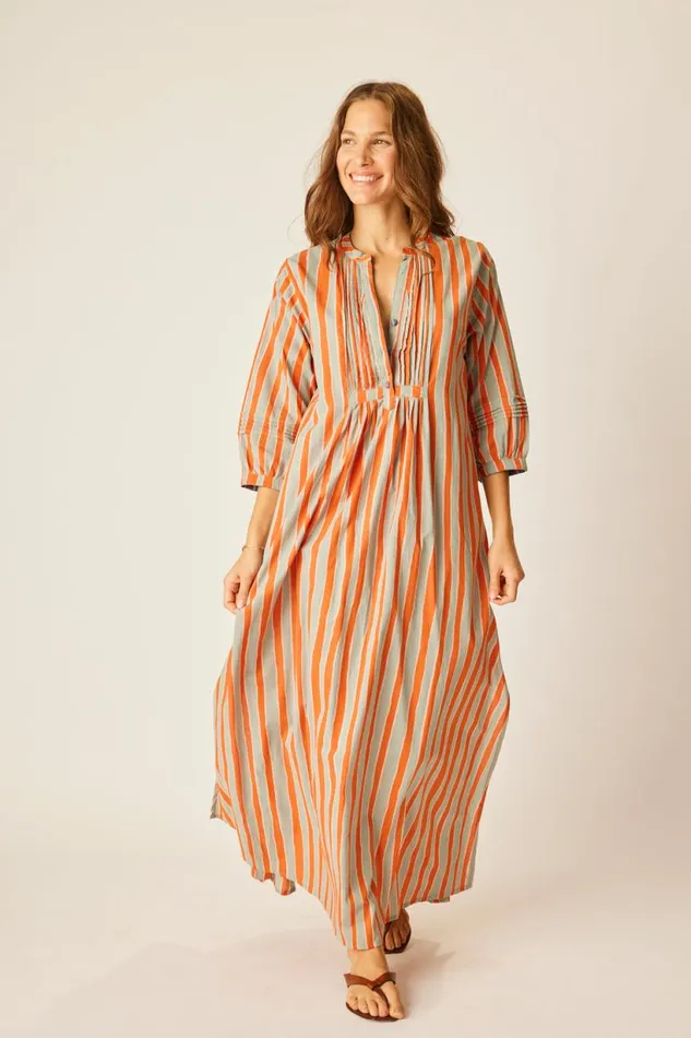 Natalie Martin SAMMIE MAXI Batik Stripe Sage Shop Dresses