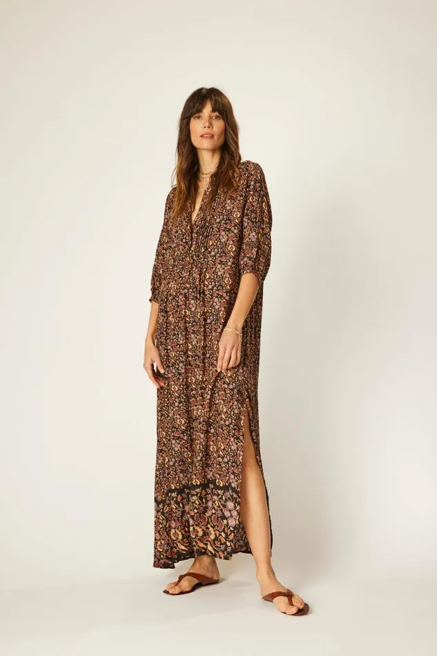 Natalie Martin SAMMIE MAXI Petite Fleur Noire Shop Dresses