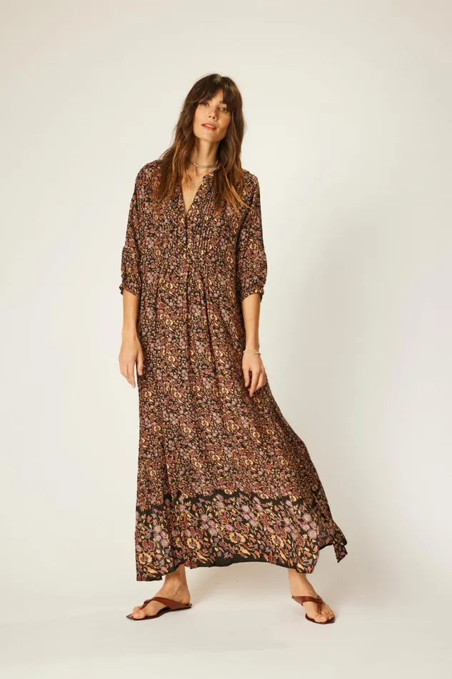 Natalie Martin SAMMIE MAXI Petite Fleur Noire Shop Dresses