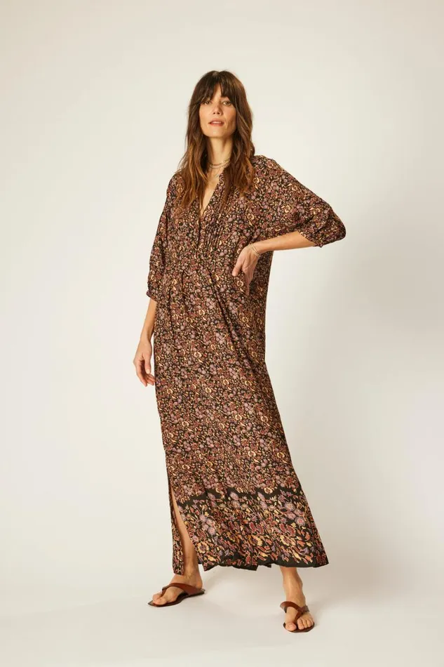 Natalie Martin SAMMIE MAXI Petite Fleur Noire Shop Dresses