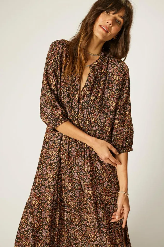 Natalie Martin SAMMIE MAXI Petite Fleur Noire Shop Dresses