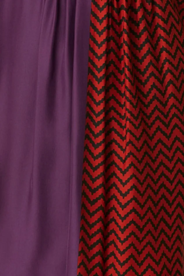 Natalie Martin SARONGSCARF Block Zigzag Aubergine Shop Bottoms