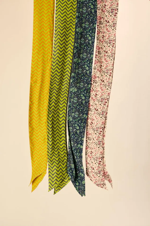Natalie Martin SASH BELT Block Zigzag Lime Shop Accessories