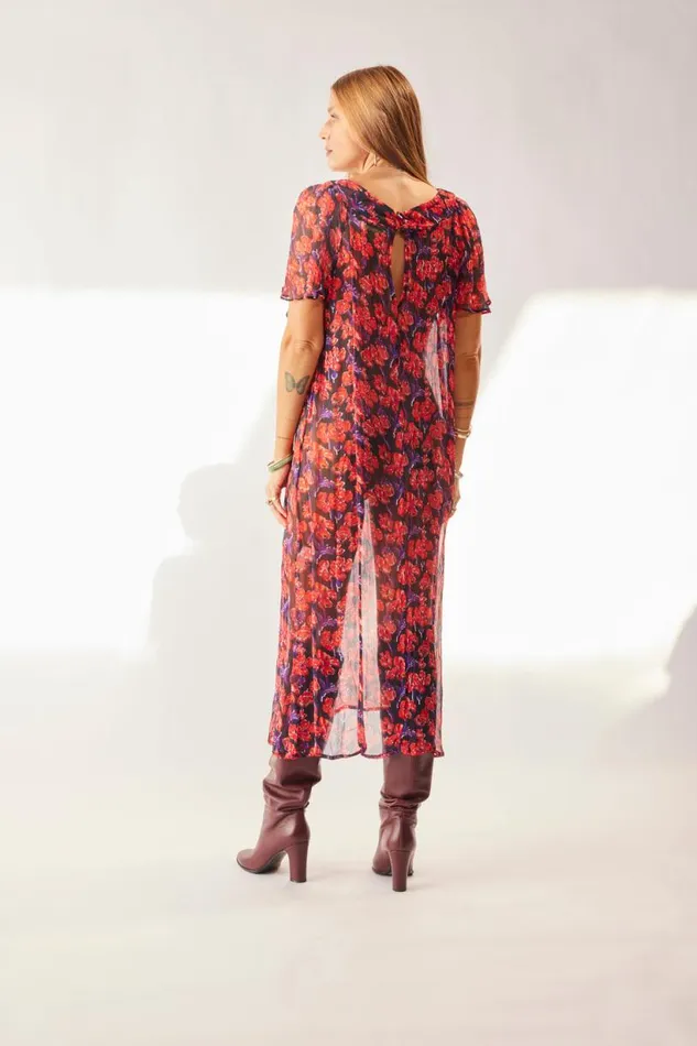 Natalie Martin SIENNA DRESS Chiffon Watercolor Print Onyx Shop Dresses
