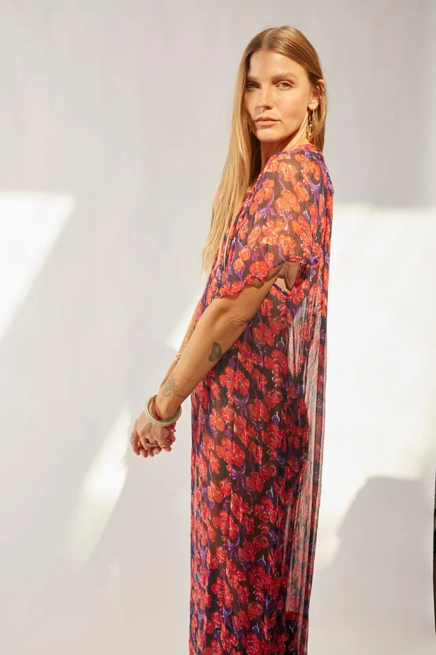 Natalie Martin SIENNA DRESS Chiffon Watercolor Print Onyx Shop Dresses
