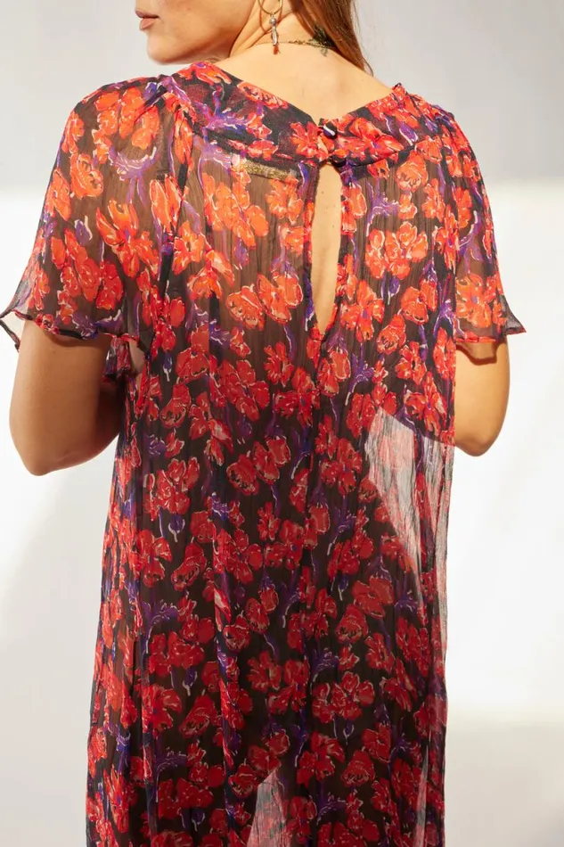 Natalie Martin SIENNA DRESS Chiffon Watercolor Print Onyx Shop Dresses