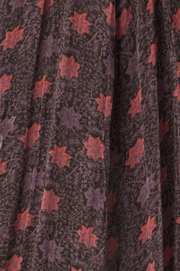 Natalie Martin SIERRA SKIRT Chiffon Snowflake Aubergine Shop Bottoms