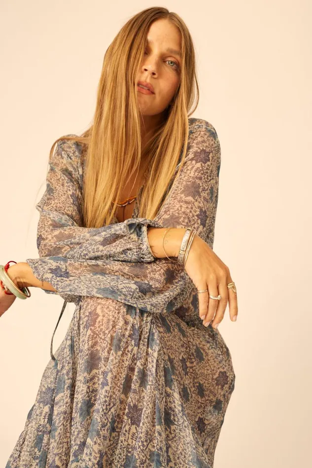 Natalie Martin SIERRA SKIRT Chiffon Snowflake Sea Shop Bottoms