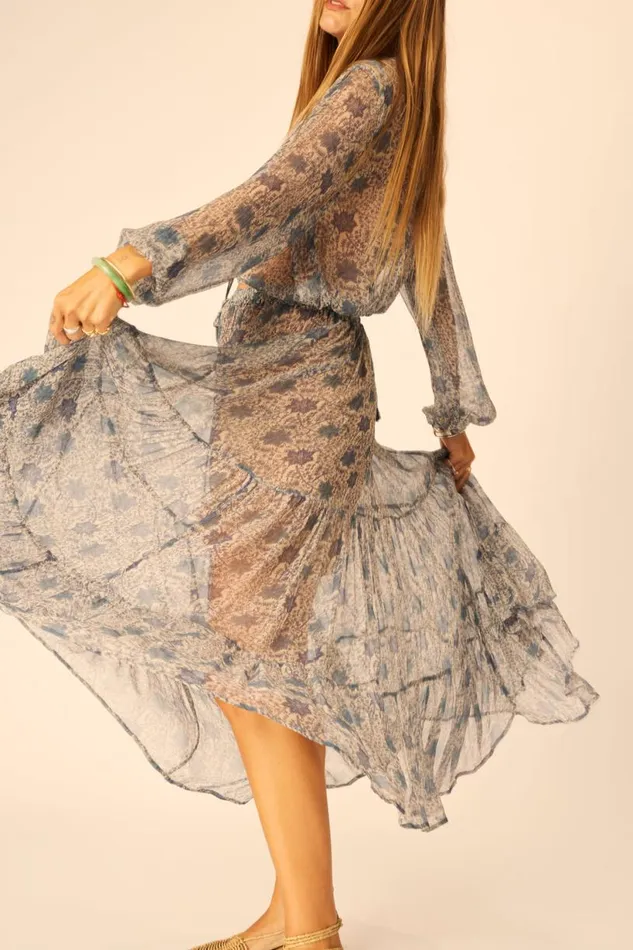 Natalie Martin SIERRA SKIRT Chiffon Snowflake Sea Shop Bottoms