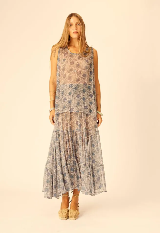 Natalie Martin SIERRA SKIRT Chiffon Snowflake Sea Shop Bottoms