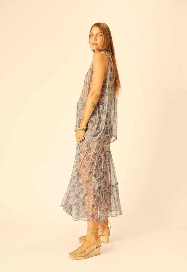 Natalie Martin SIERRA SKIRT Chiffon Snowflake Sea Shop Bottoms