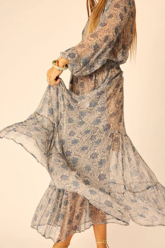 Natalie Martin SIERRA SKIRT Chiffon Snowflake Sea Shop Bottoms