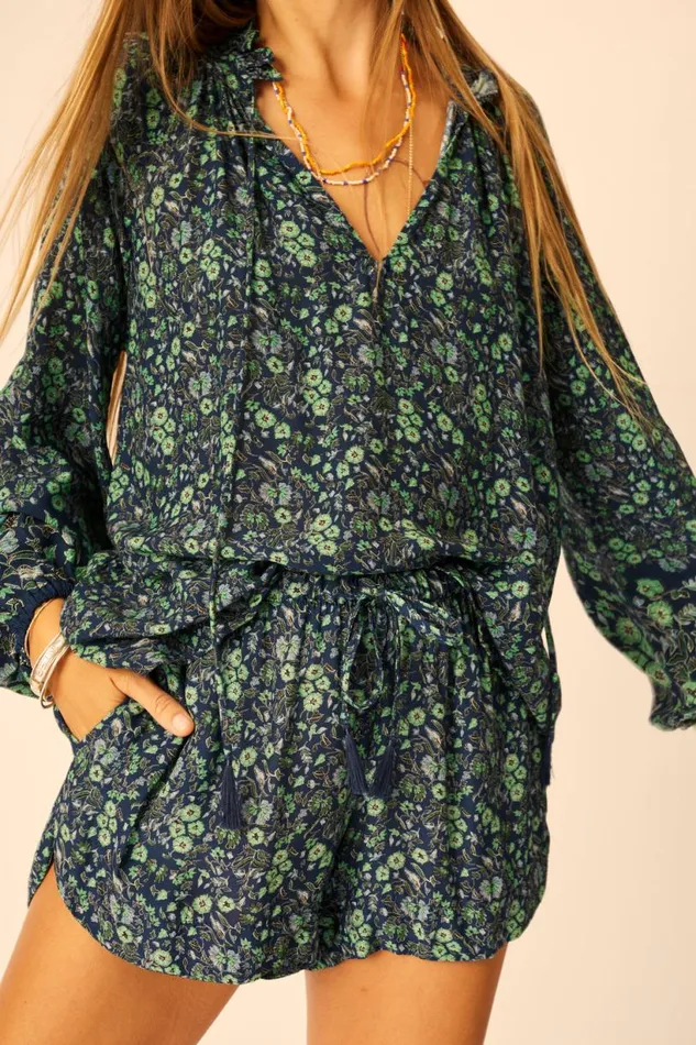 Natalie Martin TASH SHORT Petite Fleur Marine Shop Bottoms
