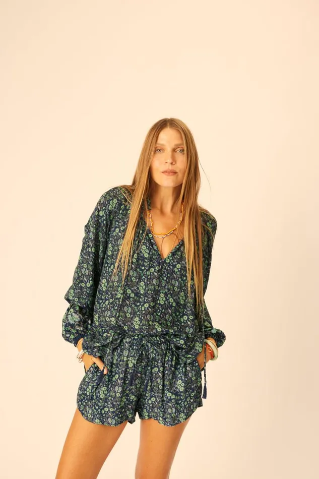 Natalie Martin TASH SHORT Petite Fleur Marine Shop Bottoms
