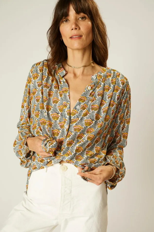 Natalie Martin TOLAN SHIRT Tulip French Blue Shop Tops