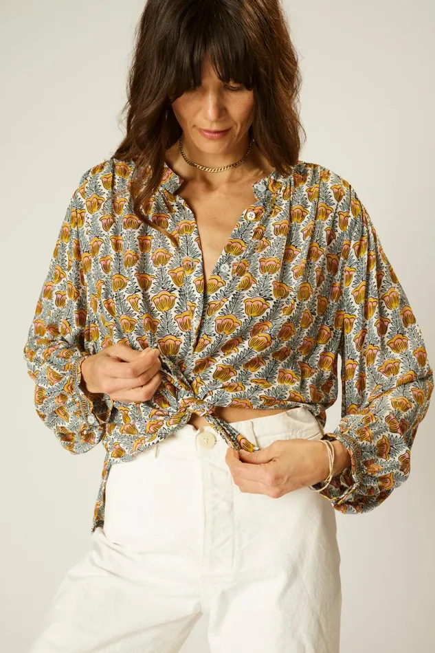 Natalie Martin TOLAN SHIRT Tulip French Blue Shop Tops