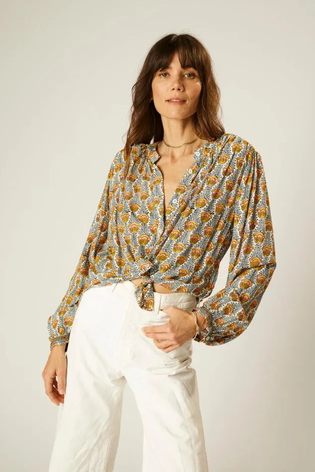 Natalie Martin TOLAN SHIRT Tulip French Blue Shop Tops