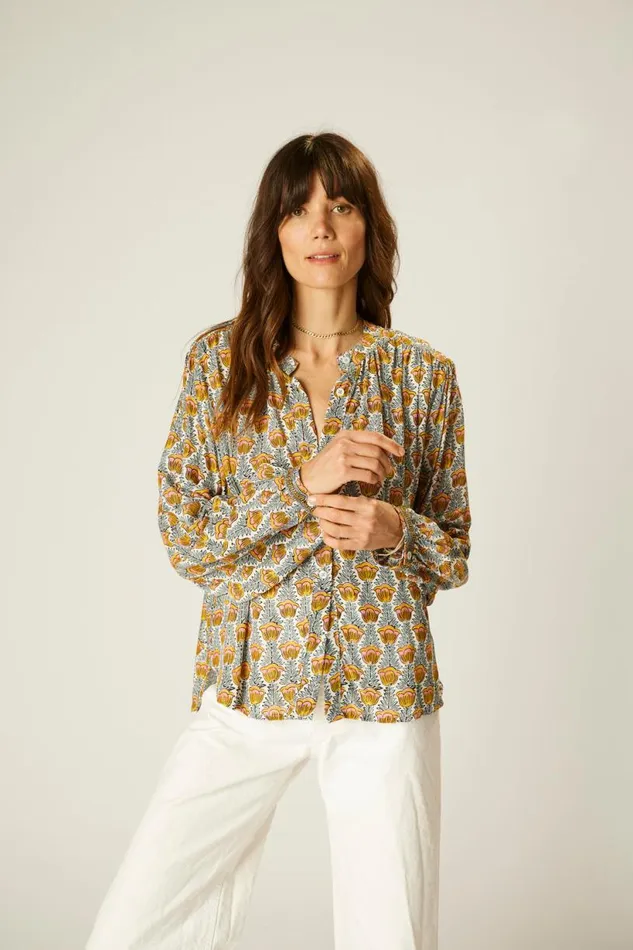 Natalie Martin TOLAN SHIRT Tulip French Blue Shop Tops