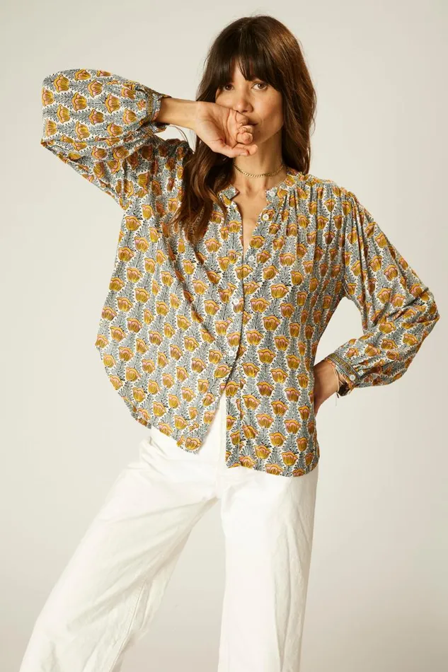 Natalie Martin TOLAN SHIRT Tulip French Blue Shop Tops