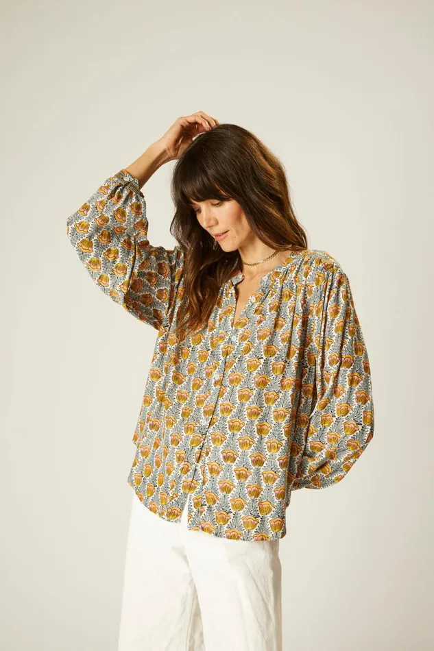 Natalie Martin TOLAN SHIRT Tulip French Blue Shop Tops