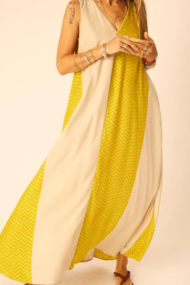 Natalie Martin TOVA MAXI Block Zigzag Tangerine Shop Dresses