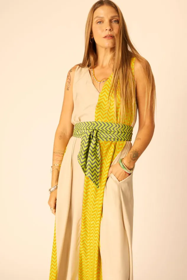 Natalie Martin TOVA MAXI Block Zigzag Tangerine Shop Dresses