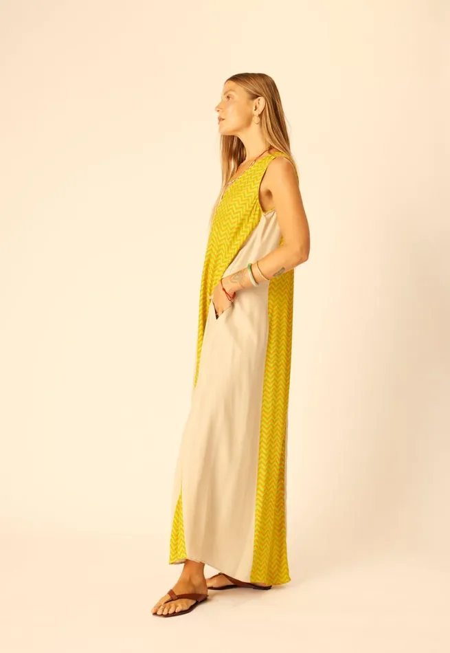 Natalie Martin TOVA MAXI Block Zigzag Tangerine Shop Dresses