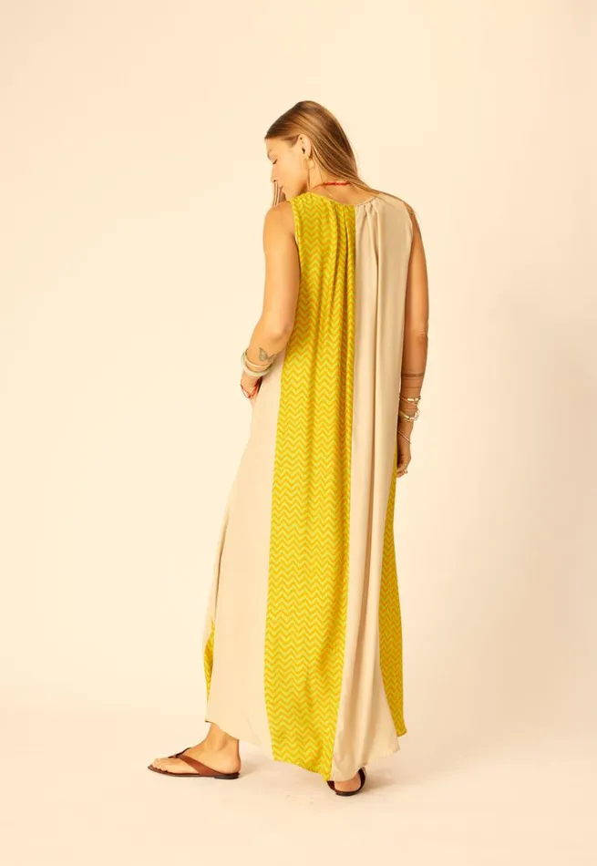 Natalie Martin TOVA MAXI Block Zigzag Tangerine Shop Dresses