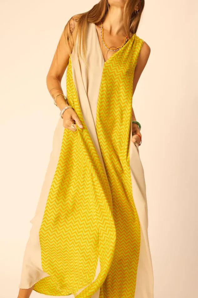 Natalie Martin TOVA MAXI Block Zigzag Tangerine Shop Dresses