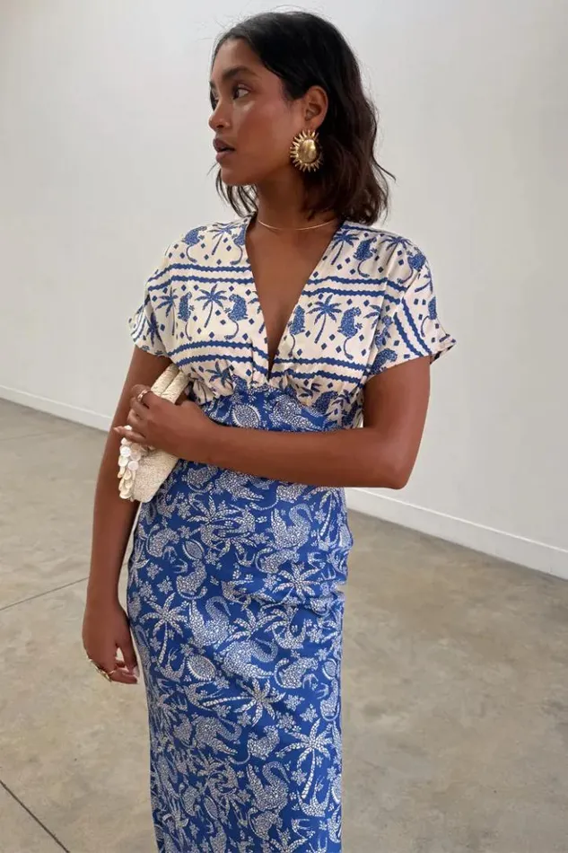 Never Fully Dressed Blue Mosaic Elodie Dress Women Newness