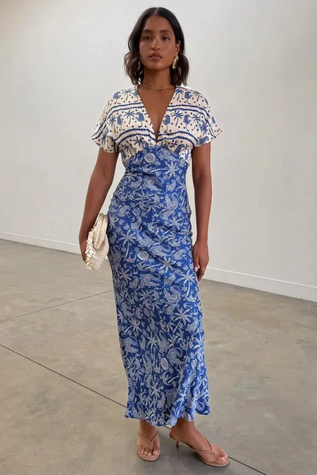 Never Fully Dressed Blue Mosaic Elodie Dress Women Newness