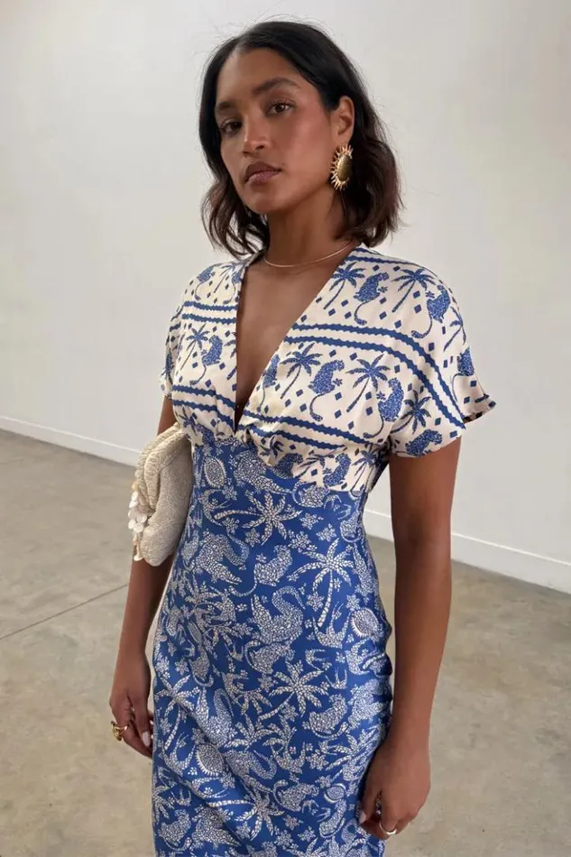 Never Fully Dressed Blue Mosaic Elodie Dress Women Newness
