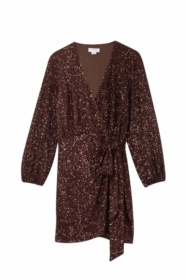 Never Fully Dressed Chocolate Sequin Mini Vienna Dress Petite Women Petite