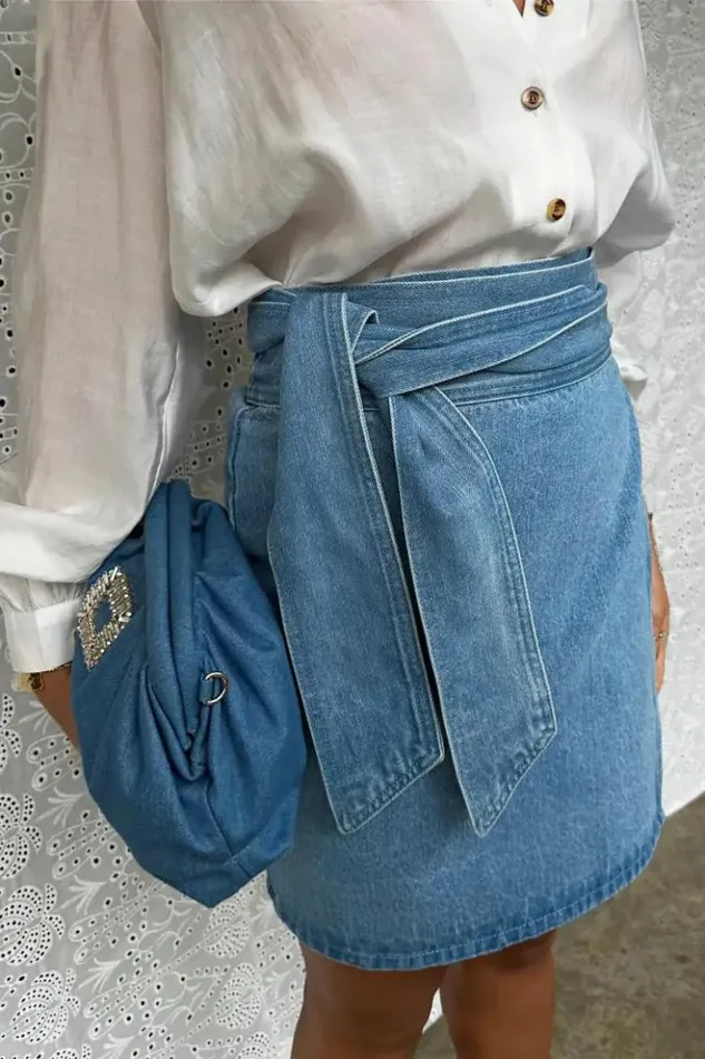 Never Fully Dressed Denim Mini Jaspre Skirt Women Skirts