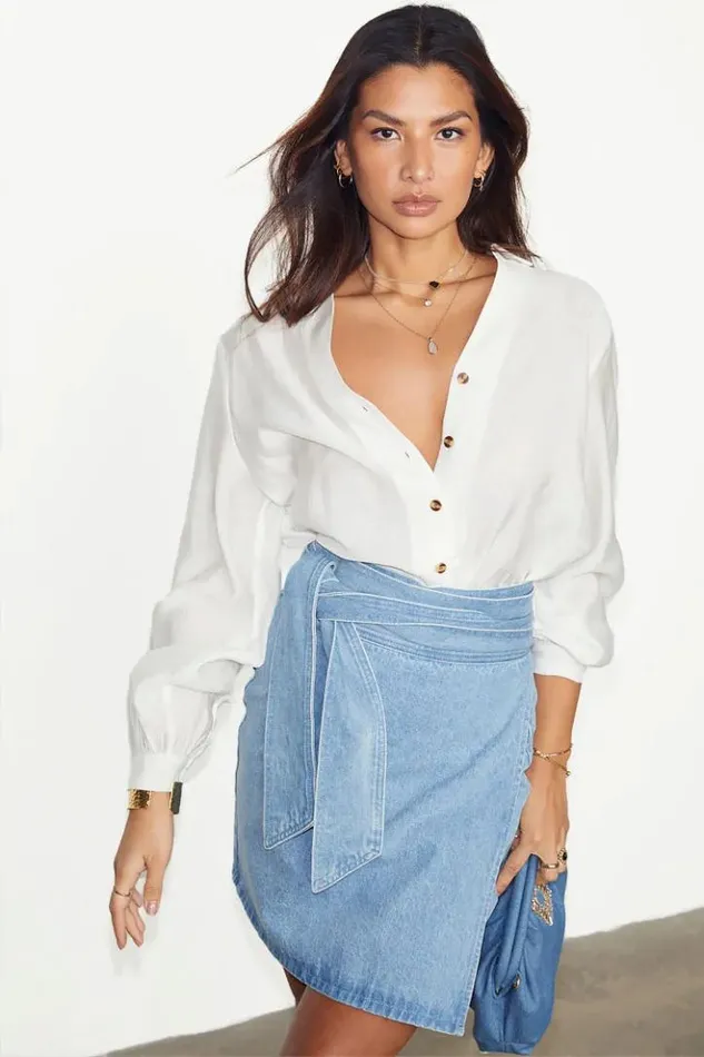 Never Fully Dressed Denim Mini Jaspre Skirt Women Skirts
